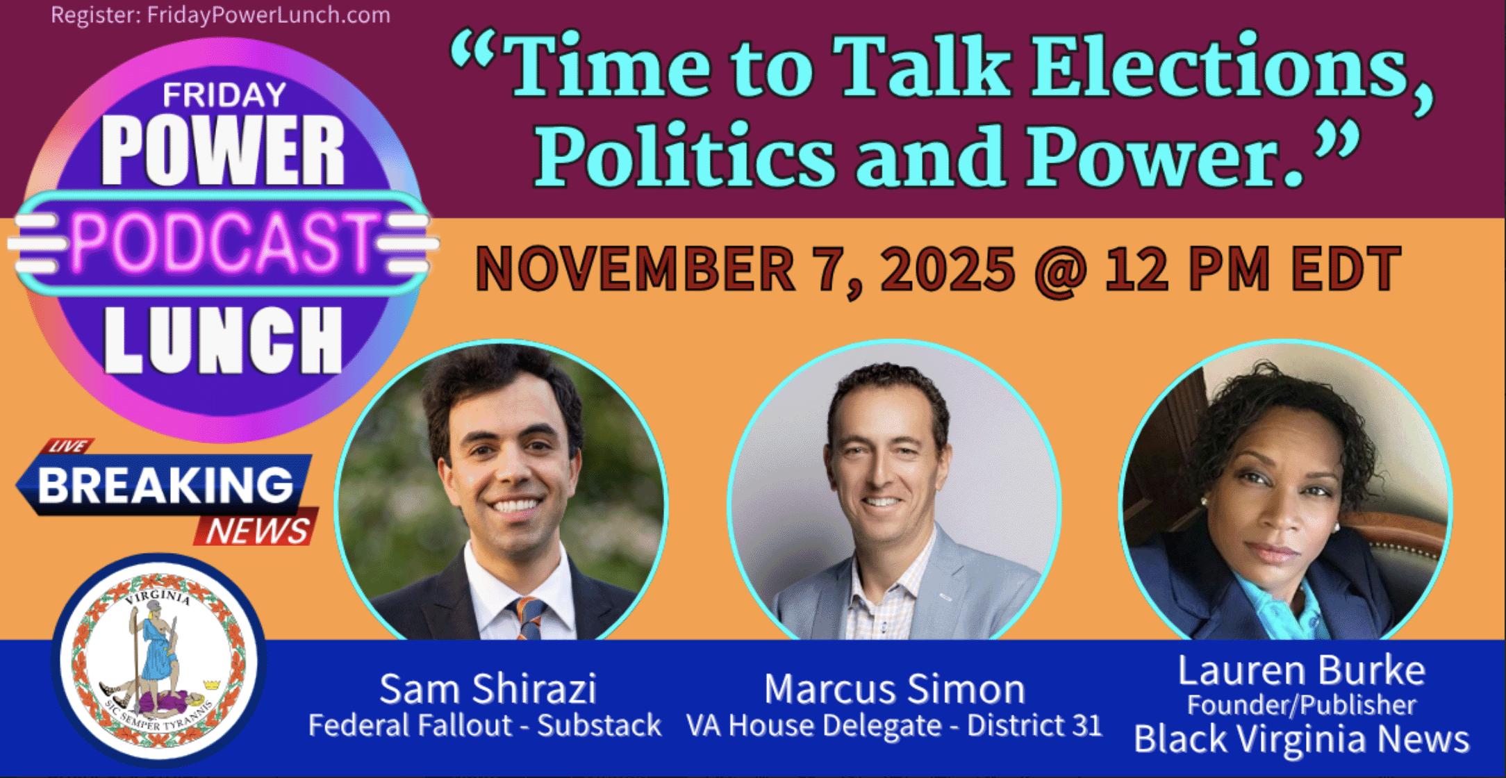 This week's Friday Power Lunch at noon